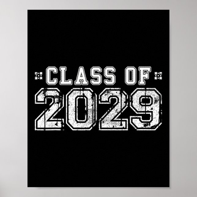 Affiche De 2029 - Année d'obtention du diplôme Cadeau seni (Devant)