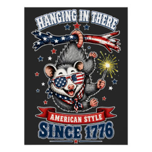 Affiche de 4 juillet de l'opossum qui s'accroche