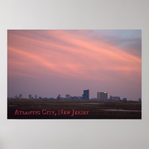 Affiche de Atlantic City au coucher du soleil