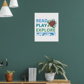 Affiche de aventures océaniques Lire • Jouer • Exp