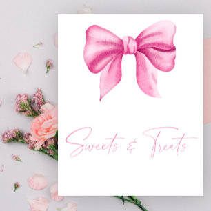 Affiche de baby shower avec un ruban rose - douceu