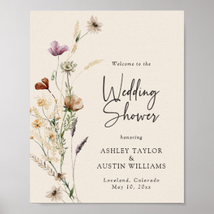 Affiche de Baby Shower Bohème pour Mariage