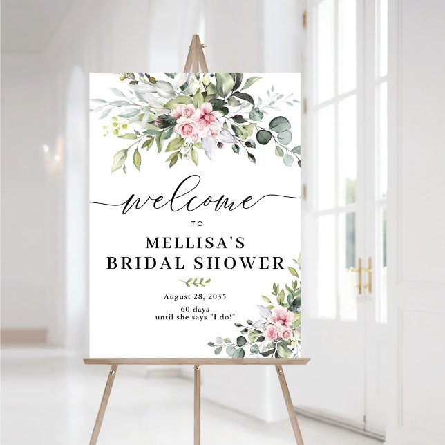 Affiche de Baby Shower Élégante avec Eucalyptus Ro (Créateur téléchargé)
