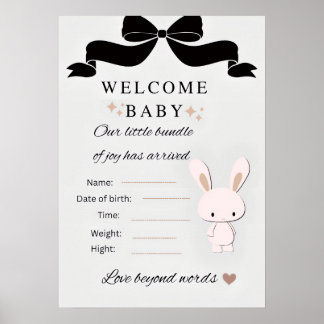 Affiche de Baby Shower islamique – Bienvenue Bébé 