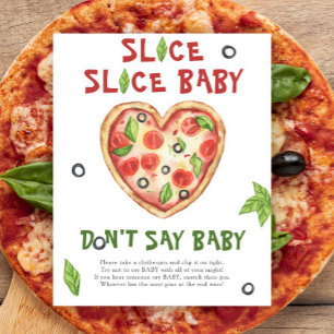 Affiche de baby shower sur le thème de la pizza he