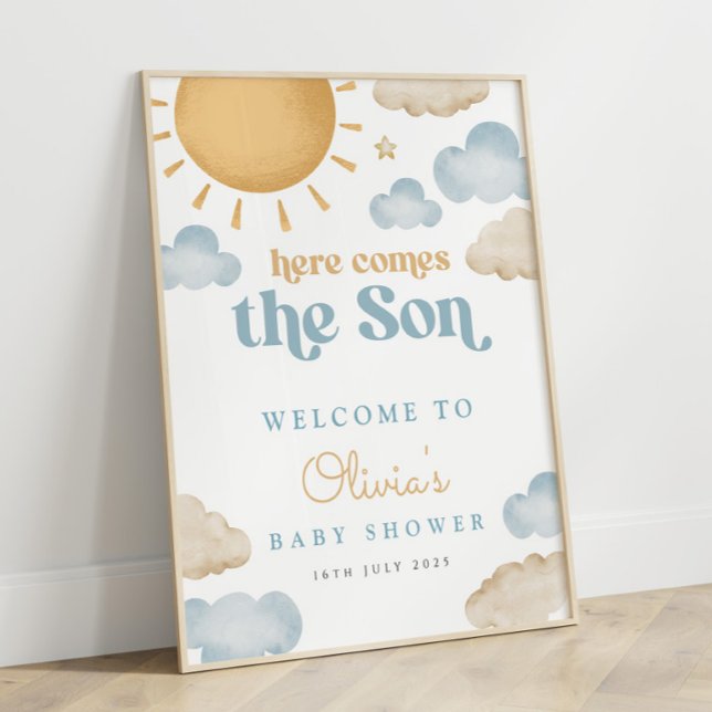 Affiche de Baby Shower Voici venir le fils (Créateur téléchargé)
