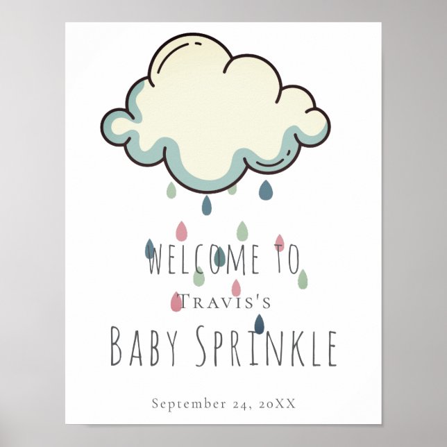 Affiche de Baby Sprinkle Fille Nuage de Pluie (Devant)