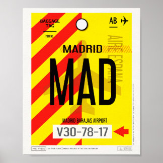 Affiche de bagages de l'aéroport de Madrid