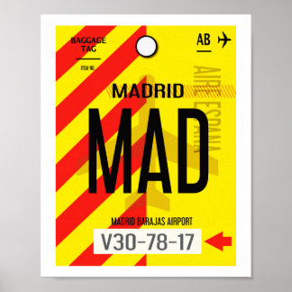 Affiche de bagages de l'aéroport de Madrid