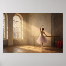 Affiche de ballerine de fenêtre de studio