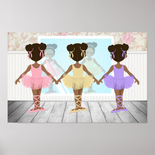Affiche de ballerine fille afro-américaine (Devant)