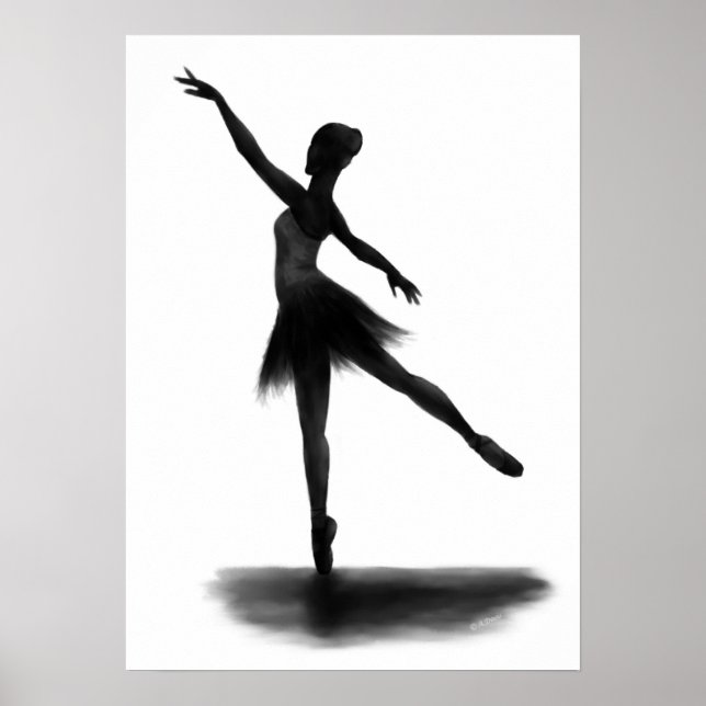 Affiche de ballerine "Practice Makes Perfect" (Devant)