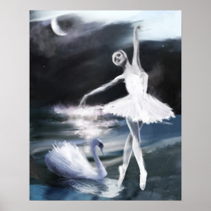 Affiche de ballet : Lumière de la lune sur Swan La