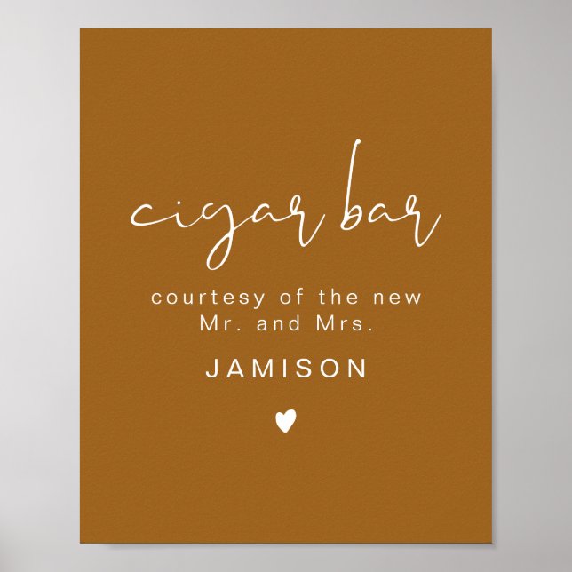 Affiche de bar à cigares de mariage INDIE Boho ora (Devant)