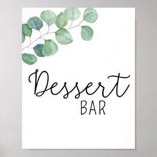 Affiche de bar à desserts au eucalyptus