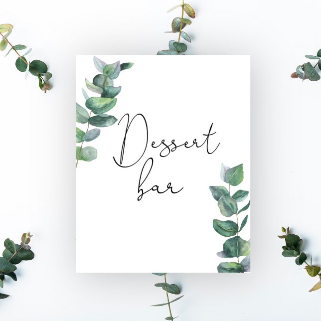 Affiche de bar à desserts au eucalyptus (Créateur téléchargé)