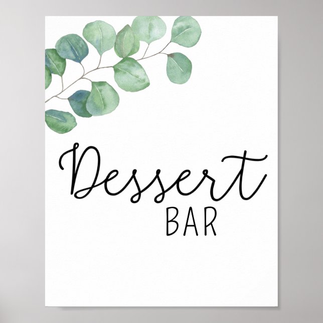Affiche de bar à desserts - Eucalyptus (Devant)