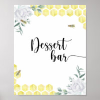 Affiche de bar à desserts - Fleur de abeille