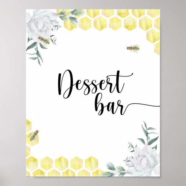 Affiche de bar à desserts - Fleur de abeille (Devant)