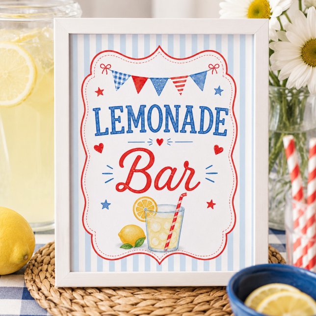 Affiche de bar à limonade Red White & Due (Créateur téléchargé)