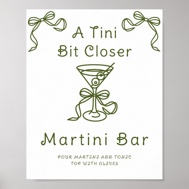 Affiche de bar à Martini pour enterrement de vie d (Devant)