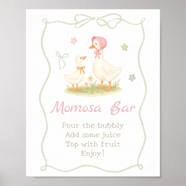 Affiche de bar Maman Rose pour Baby Shower de Mère (Devant)