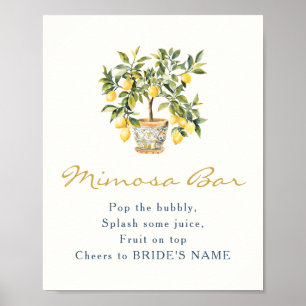 Affiche de bar Mimosa au citron