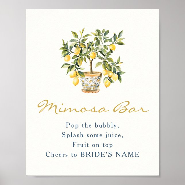 Affiche de bar Mimosa au citron (Devant)