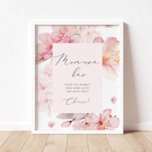 Affiche de bar Mom-osa à fleurs de cerisier en fle