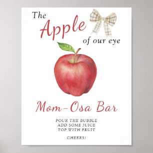 Affiche de bar Mom-osa pour une baby shower Apple