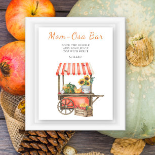 Affiche de bar Mom-osa pour une baby shower citrou