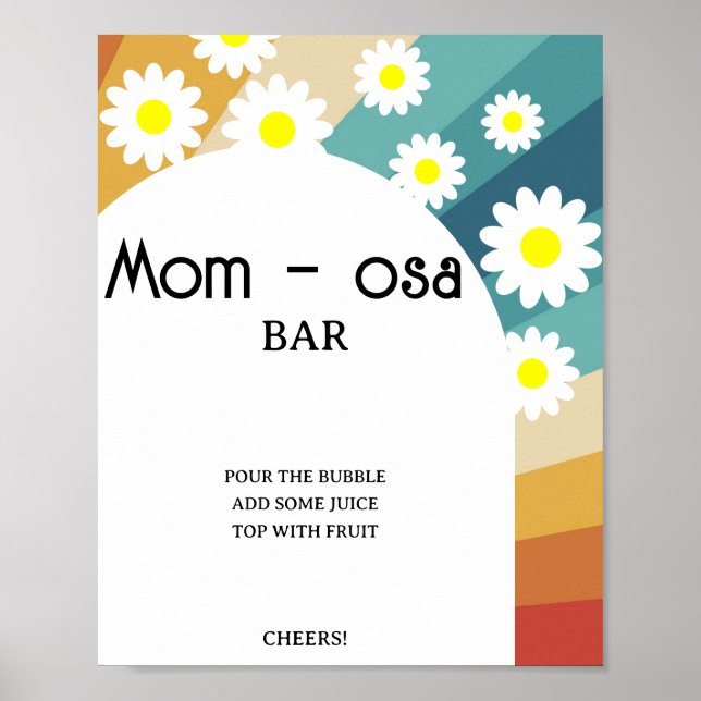 Affiche de bar Mom-osa Rétro Groovy (Devant)
