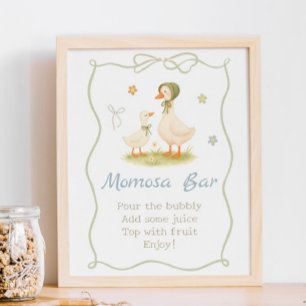 Affiche de bar Momosa pour Baby Shower sur le thèm