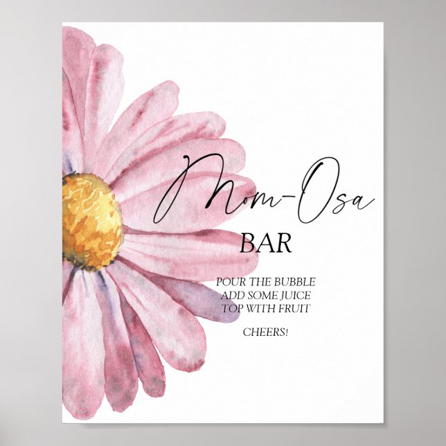 Affiche de bar Mon-osa à l'aquarelle Daisy (Devant)