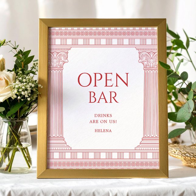 Affiche de bar ouvert pour fête de déesse (Créateur téléchargé)