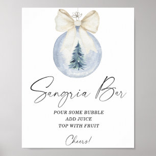 Affiche de bar sangria moderne aquarelle hiver