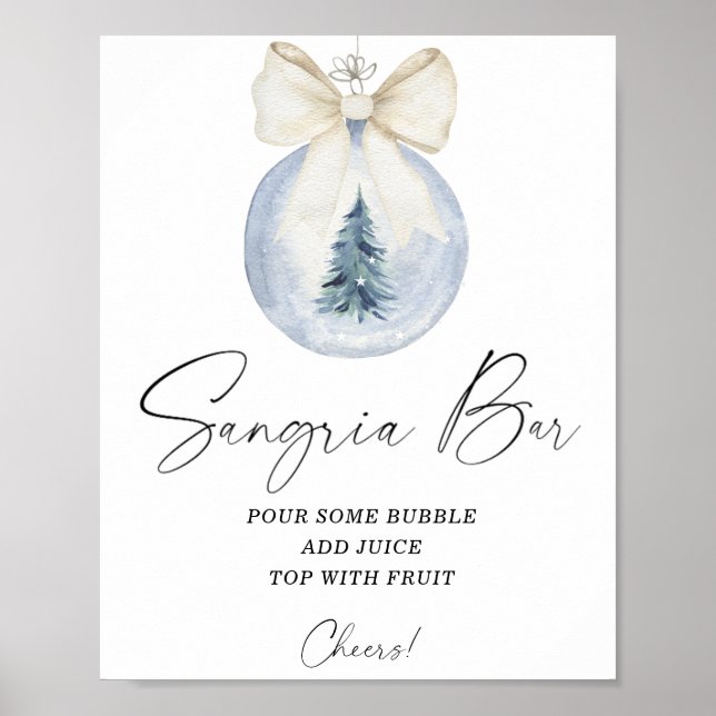 Affiche de bar sangria moderne aquarelle hiver (Devant)