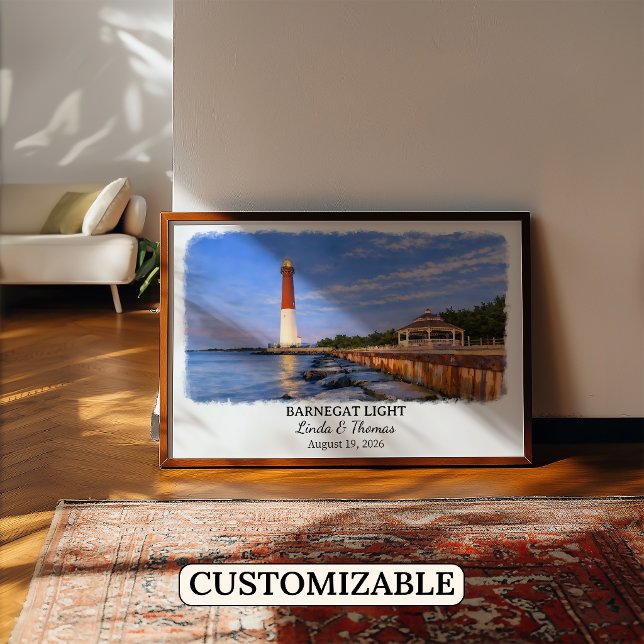 Affiche de Barnegat Light New Jersey, Aquarelle (Créateur téléchargé)