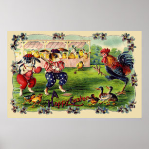 Affiche de baseball du lapin de Pâques