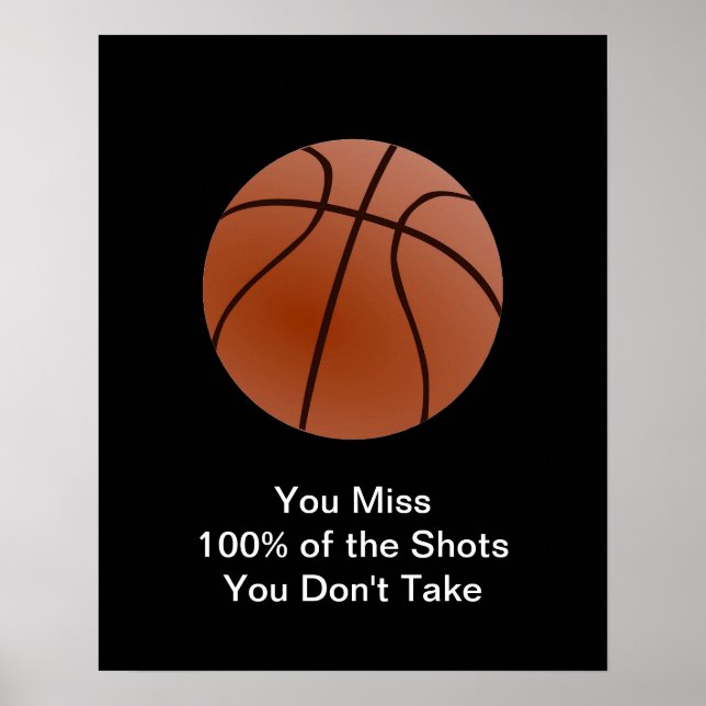 Affiche de basket-ball Célèbre Motivational Quote (Devant)