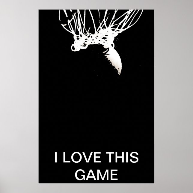 Affiche de basketball unique en noir et blanc Pop  (Devant)