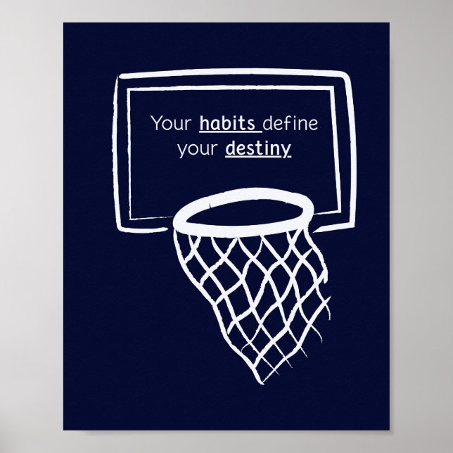 Affiche de basketball « Vos habitudes définissent  (Devant)
