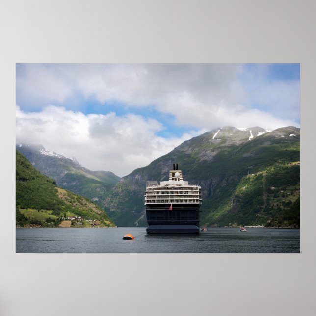 Affiche de bateau de croisière dans le fjord de Ge (Devant)