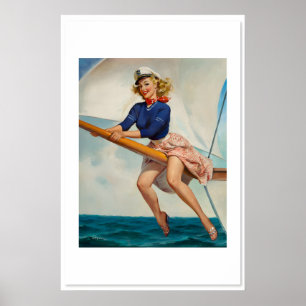 Affiche de bateau pin-up de fille de marin d'Elvgr