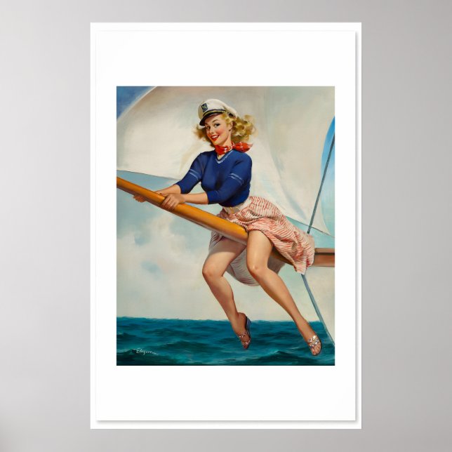 Affiche de bateau pin-up de fille de marin d'Elvgr (Devant)