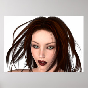 Affiche de beauté Brunette