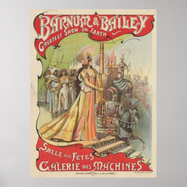 Affiche de beauté Edel Barnum Bailey 1900 (Devant)