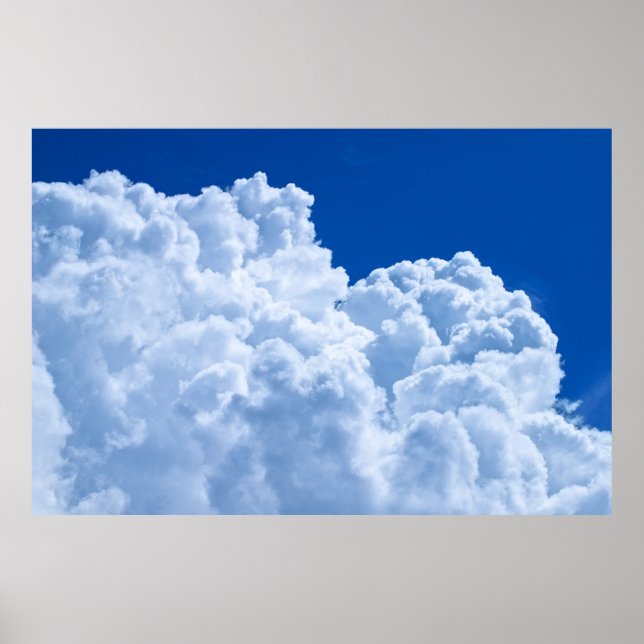 Affiche De beaux nuages blancs bouffants (Devant)