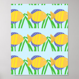 Affiche de beaux poissons peindre l'art