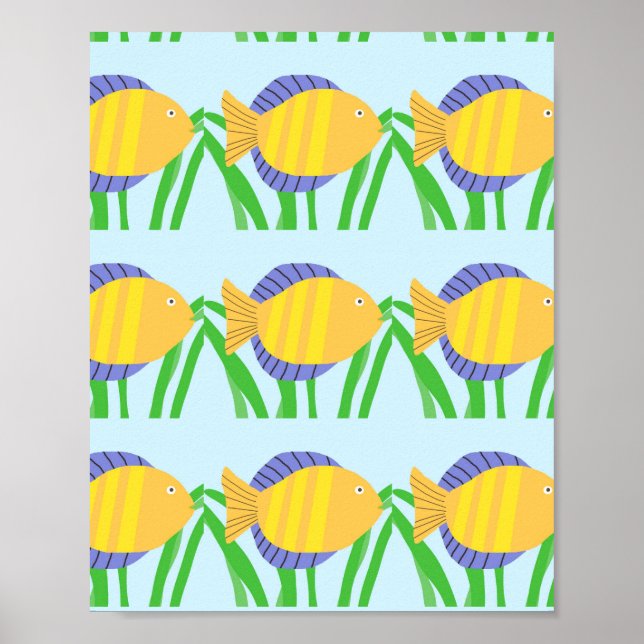 Affiche de beaux poissons peindre l'art (Devant)